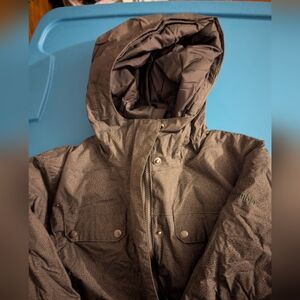 Columbia water repellent green black jacket (faux fur is missing from hood!) szM